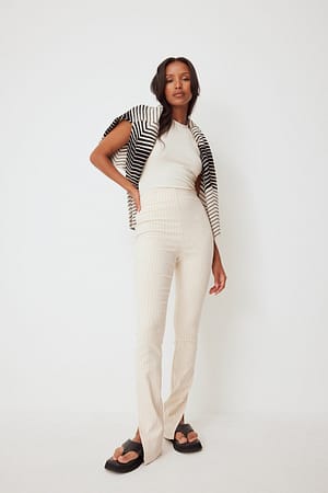 Fitted Slit Detail Pants