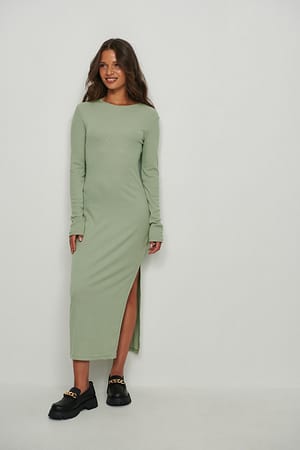 High Neck Slit Dress