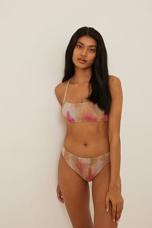 High Cut Smocked Bikini Panty