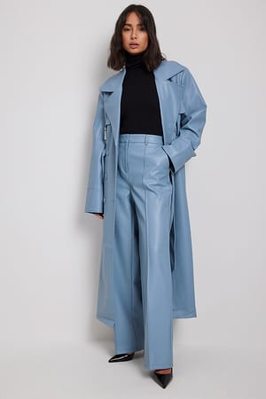 PU-Hose mit hochgeschnittener Taille