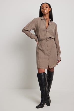 Jacquard-Satin-Hemdkleid