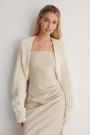 Gerecycleerde gebreide bolero vest