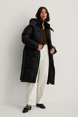 Long Belted Puffer Jacket