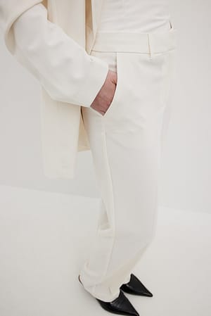 Pantalon de tailleur droit à taille mi-haute