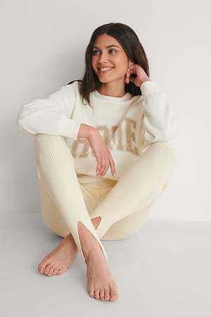 Stickade Leggings Med Öppen Häl