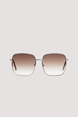Beige Lunettes de soleil rétro