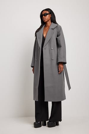 Raglan Sleeve Belted Coat