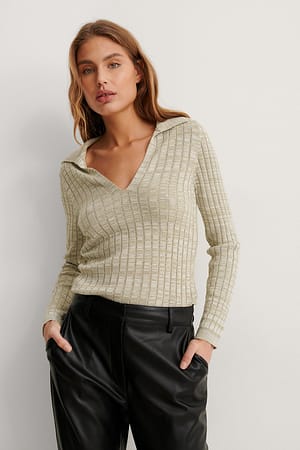 Rib Knit Long Sleeve Top