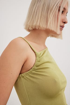 Green Side Rouched Top