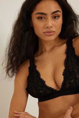 Black Soft Lace Bra