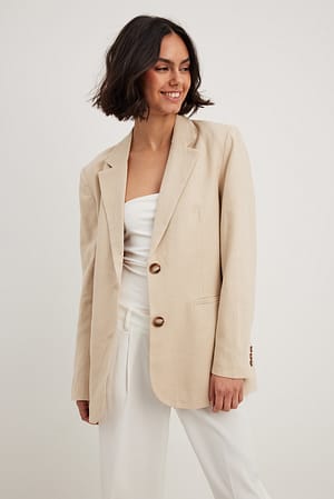 Blazer i lin med rett passform
