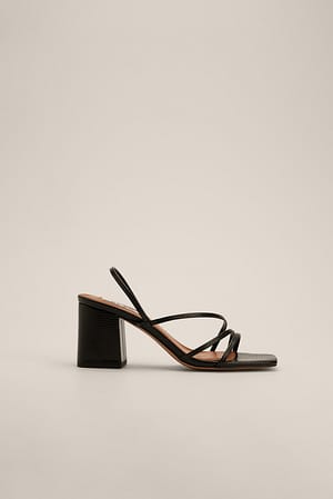 Strappy Snake Block Heels