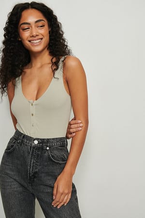 V-Neck Buttoned Body