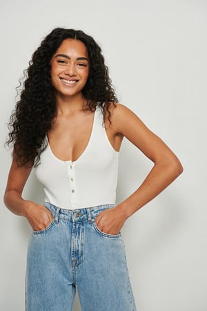 V-Neck Buttoned Body