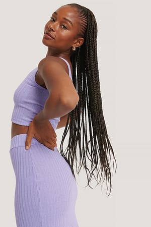 Lilac Ribbet Singlet Med V-Utringning