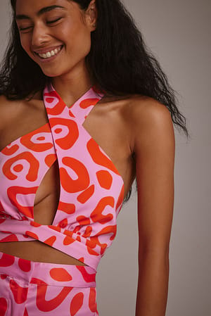 Wrapped Detail Halterneck Top