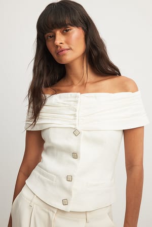 Off Shoulder Buttoned Top