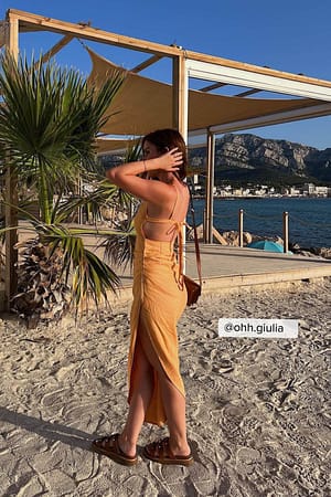 Draped Linen Dress