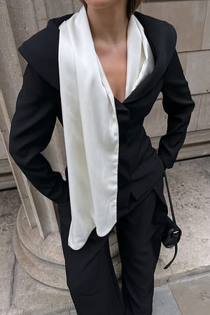 Black Open Shawl Neckline Blazer