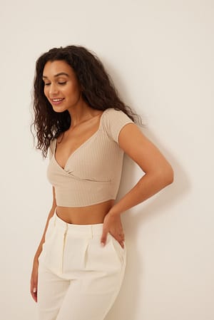 Overlap Off Shoulder Top