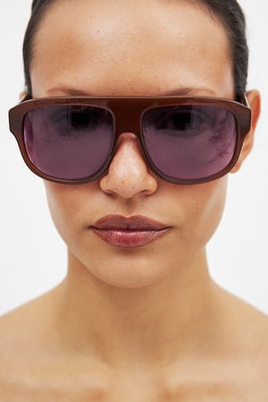 Brown Lunettes de soleil oversize en acétate