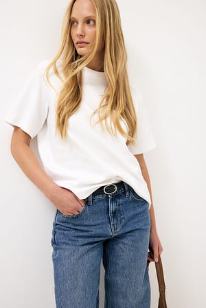 White Oversized zware T-shirt