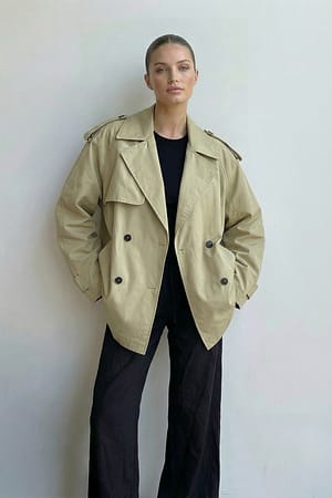 Beige Oversize-Midi-Trenchcoat