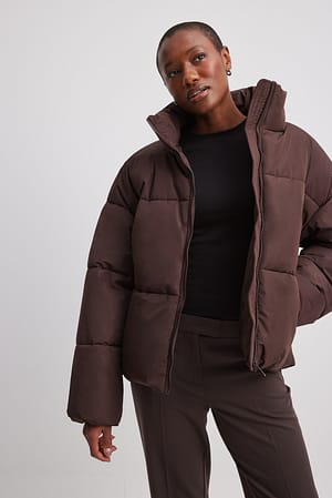 Dark Brown Oversized Padded Jacket