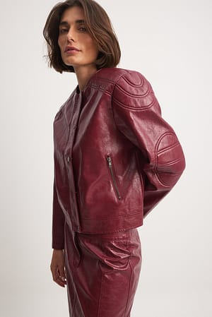 Oversized-PU-Bikerjacke