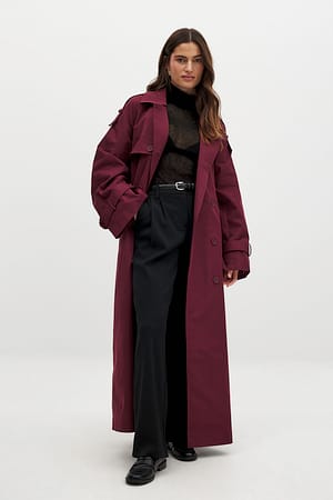 Purple Oversized Trench Coat