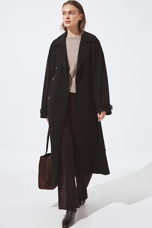 Black Oversized Trenchcoat