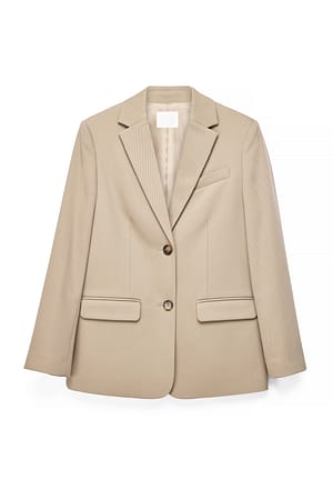 Taupe Oversized Twill Blazer