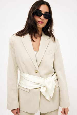 Sand Blazer i overstørrelse i twill