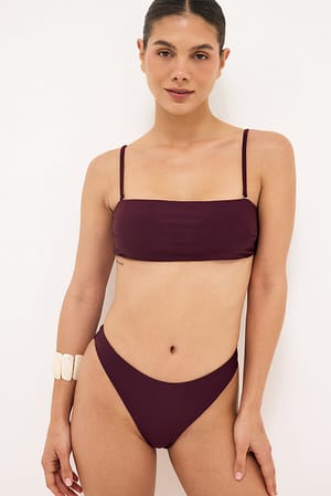Aubergine Padded Bandeau Bikini Top