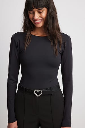 Bodysuit i jersey med vatterte skuldre