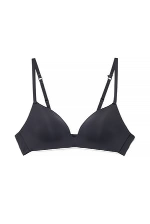 Black Polstret T-skjorte Plunge-BH