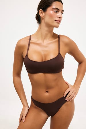Dark Brown Polstret T-skjorte Balkong-BH