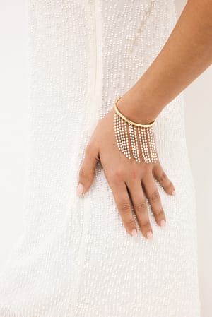 Gold Pulsera con detalle de perla colgante