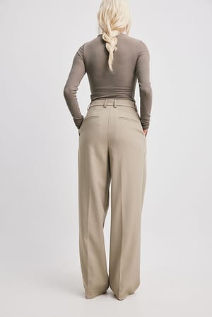 Pleated Wide Leg Suit Pants