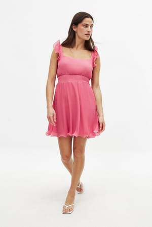 Pink Robe courte plissée