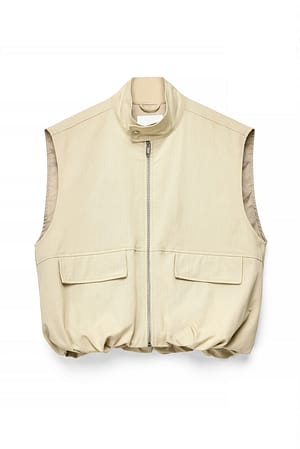 Beige Weste mit Taschen-Details