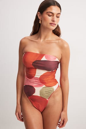 Printed Bandeau Swimsuit
