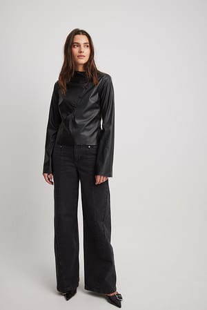 PU Buttons Detail Top