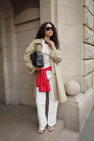 Beige Trenchcoat med raglanærmer