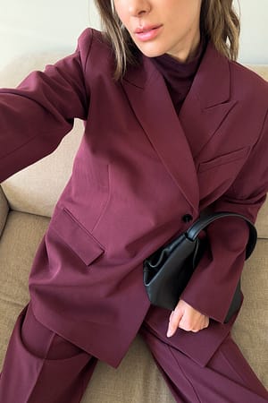 Burgundy Regular Blazer with Overlap