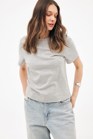 Grey Melange Regular Fit T-Shirt