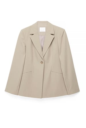 Taupe Regular Long Line Blazer