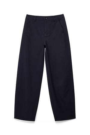 Navy Relaxed Barrel Pants