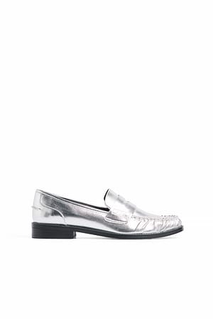 Silver Retro Look Loafers