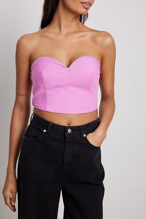 Rhinestone Detail Cropped Top